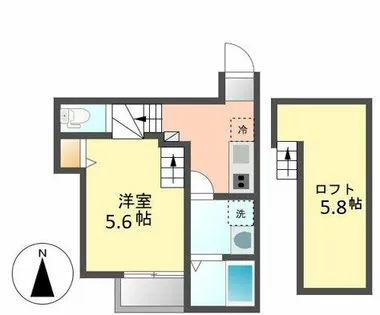 グリーンレイク中小田井【1階】の間取り