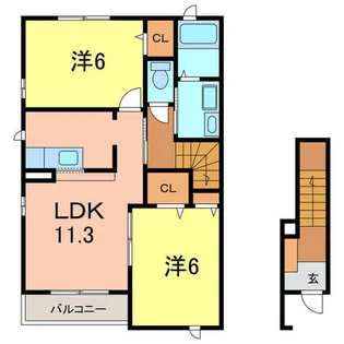 フォーシーズンズ【201号室】の間取り