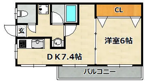 ラムール鈴蘭台南【4階】の間取り