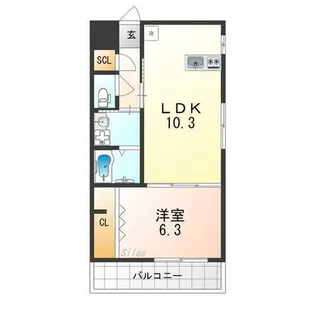 グリーンフィールズ北花田【2階】の間取り