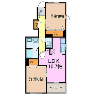 フラットツー【1階】の間取り