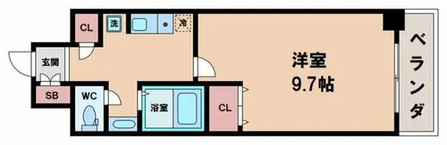 アリヴィオ夕陽ヶ丘【5階】の間取り