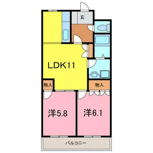 ハイツサンライズ【202号室】の間取り