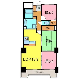 ユーハウス安城【10B号室】の間取り