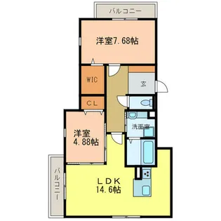 ヴィラ・テールベルト【203号室】の間取り