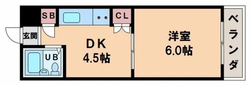 サンビル勝山北【2階】の間取り