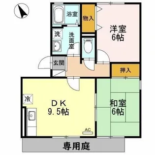 メルベーユ前田Ⅱ【1階】の間取り