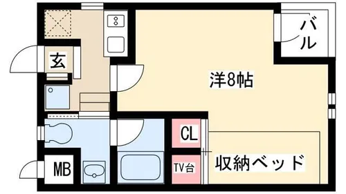 NOVEL KUROKAWA【102号室】の間取り