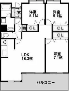 フリーリー守恒【3階】の間取り