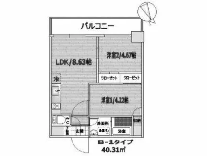 ウイングス砂津【3階】の間取り