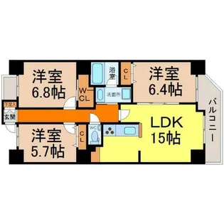 Ambiente泉(アンビエンテ泉)【2階】の間取り