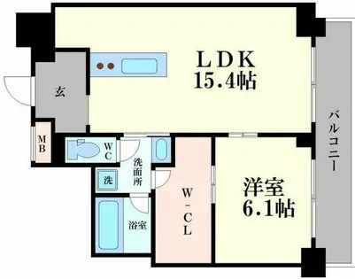 リバーサイドタワー中之島【20階】の間取り