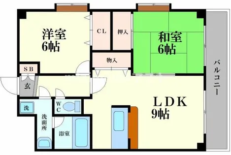 ベイタウン弁天【9階】の間取り