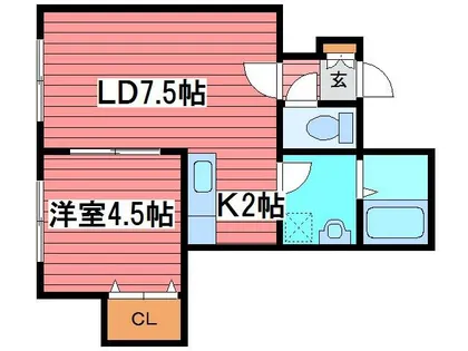 ピースハーモニー 月寒中央【203号室】の間取り