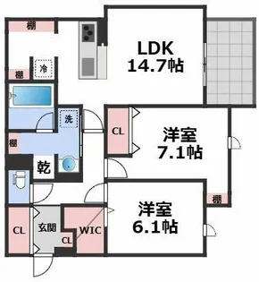 スペチアーレ杭全【2階】の間取り