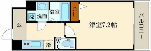 エグゼ難波西Ⅱ【601号室】の間取り