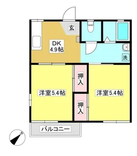 シーサイド若宮B【202号室】の間取り