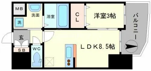 ステージグランデ堺筋本町【1401号室】の間取り
