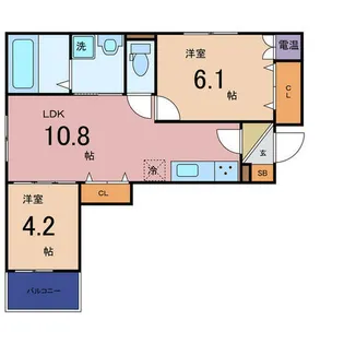 F asecia Aura【305号室】の間取り