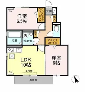 クローバーハウス/ウィルコート クローバーハウス【1階】の間取り