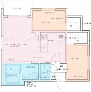 REGALEST二条【301号室】の間取り