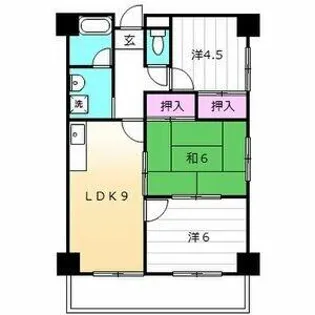 第2メゾンたけ宗【403号室】の間取り