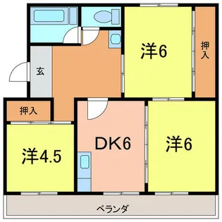 コーポ西栄【3階】の間取り
