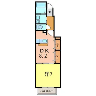 サン・ジュネスB【103号室】の間取り