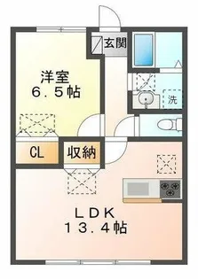 ルネス・リバーサイドKITAJIMA【1階】の間取り