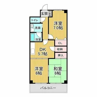 フレスコラヴィエ【303号室】の間取り