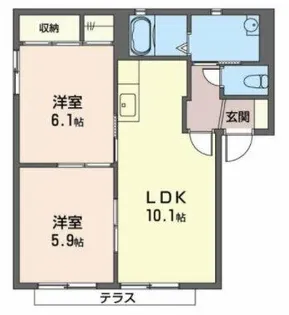 アミ緑町A【1階】の間取り