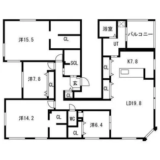 シャルール【401号室】の間取り
