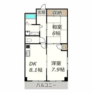 サンディグノ帝塚山【501号室】の間取り