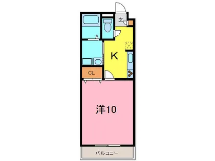 アンプルール フェール すぎやま【207号室】の間取り