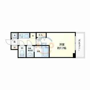 S-RESIDENCE三国WEST【8階】の間取り