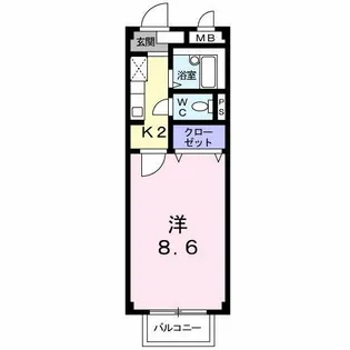 カンパ-ナB【103号室】の間取り