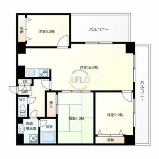 ライオンズシティ難波南【12階】の間取り