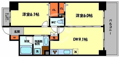 カルムレトリア西梅田【3階】の間取り