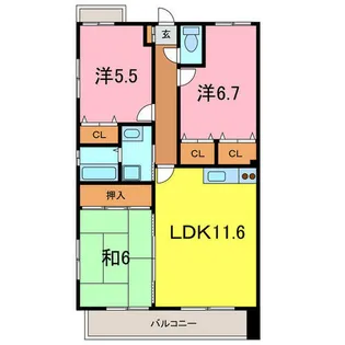 カーサシーガル弐番館【401号室】の間取り