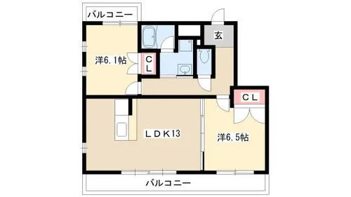 オレンジヒルズ【1階】の間取り