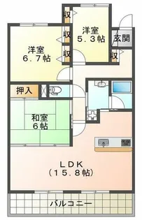 西神南ヒルズ6番館【6階】の間取り