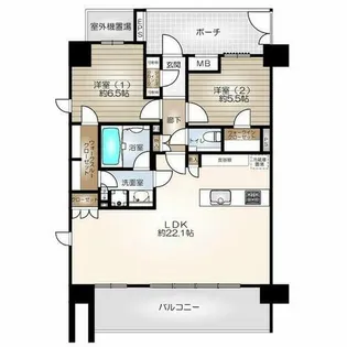 オープンレジデンシア泉【14階】の間取り