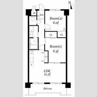 パラシオン車道東館【4階】の間取り