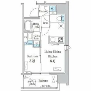 デュオフラッツ今池フレナ【4階】の間取り