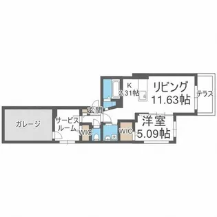 ビッグレジデンス旭ヶ丘【1階】の間取り