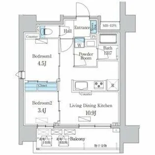 デュオフラッツ今池フレナ【2階】の間取り