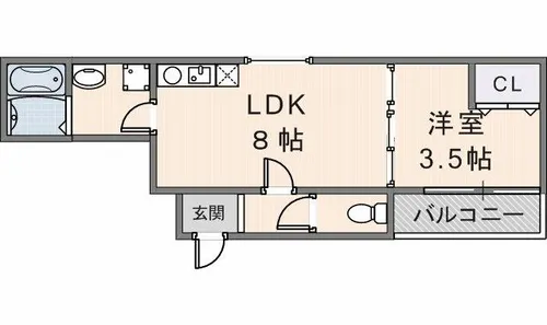 ヨハク瓢箪山【103号室】の間取り