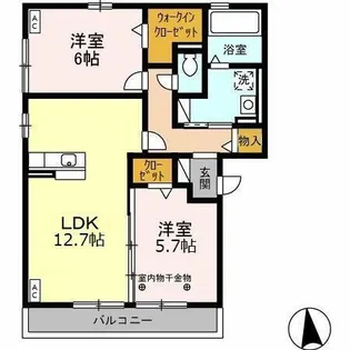 グラン アルジャン【202号室】の間取り