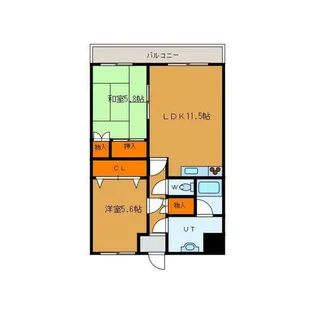 ジュエルタウン湯川Ⅲ【208号室】の間取り