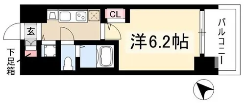 プレサンス名古屋STATIONビジュ【0303号室】の間取り